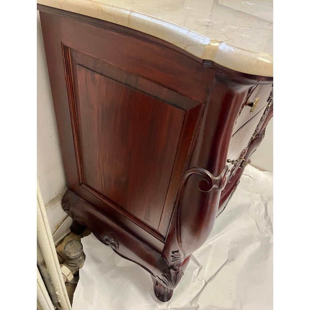 Nice Ornate Country French Design Chest or Drawers or Dry Sink With Marble Top For Sale In New York - Image 6 of 8