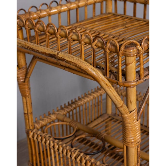 1960s Vintage Bamboo Bar Trolley, Italy, 1960s For Sale - Image 5 of 11