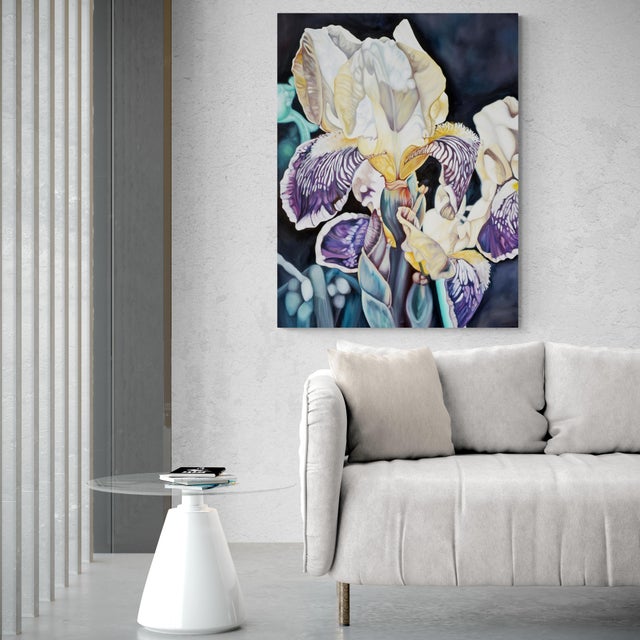 This is an original work by Judith Moore, American, 1942-2010. The original inspiration for Judith's many iris paintings...