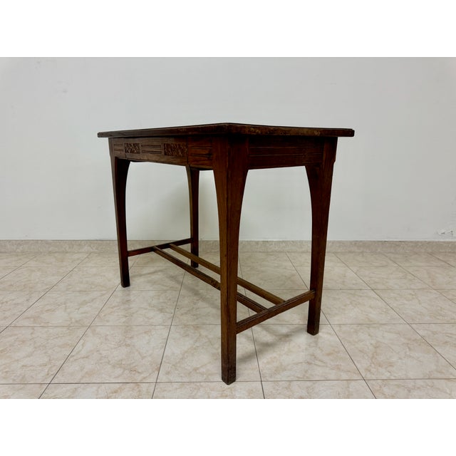 Brown Italian Art Nouveau Style Hall Side Table, 1890s For Sale - Image 8 of 15