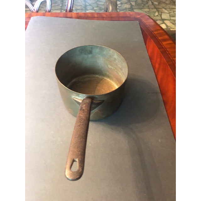 Antique Copper Brown 142 3 Qt. Saucepan For Sale - Image 6 of 8
