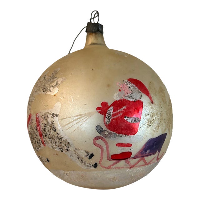 Vintage Santa’s Sleigh Christmas Ornament For Sale