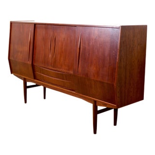 1950s Danish Teak Highboard Designed by E.W. Bach, Attributed For Sale