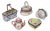 Limoges French Hand Painted Porcelain Boxes, Set of 5 For Sale