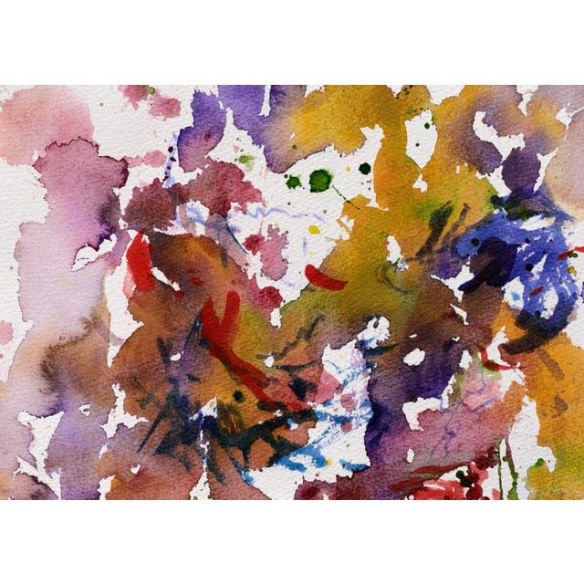 Vintage Abstract Splashes of Yellow, Red, and Purple by Les Anderson For Sale In Monterey, CA - Image 6 of 6