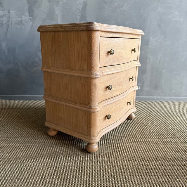 Mid-Century Modern European Oak Night Stand With 3 Drawers For Sale - Image 3 of 10