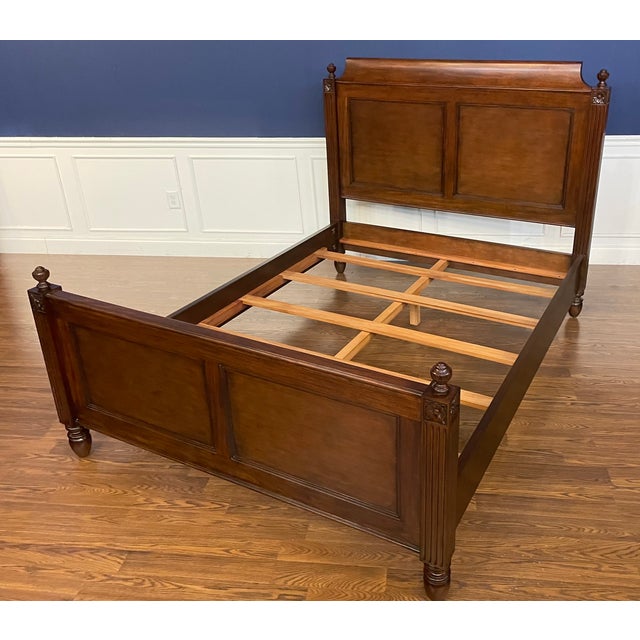 Wood Louis XVI Queen Size Bed by Leighton Hall - Showroom Sample For Sale - Image 7 of 8