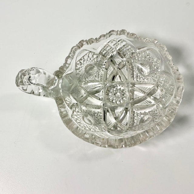 Glass Late 1800s Antique Boho Chic Hollywood Regency American Brilliant Cut Jam Serving Dish, With Finger Handle For Sale - Image 7 of 9