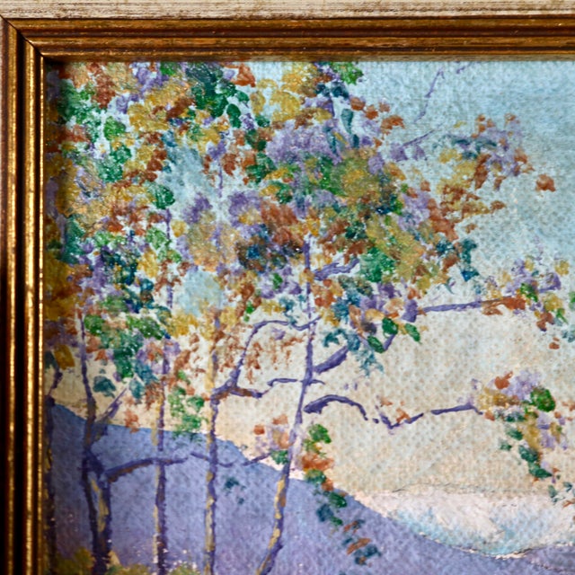 Mid 20th Century Miniature Mountain Landscape Oil Painting - Unsigned Unknown Artist For Sale - Image 4 of 13