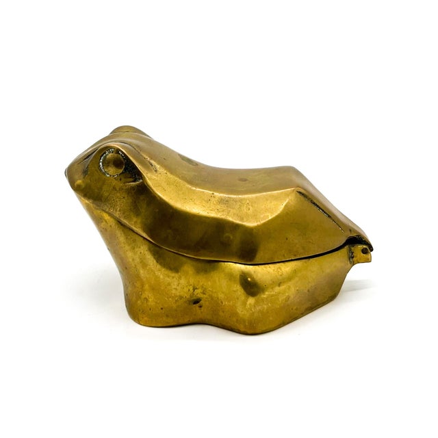 Arthur Court Vintage Brass Frog Trinket Box – Hollywood Regency / Whimsical For Sale - Image 4 of 12