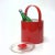 Mid-Century Modern Holiday Red Faux Patent Leather Ice Bucket Attributed to Georges Briard For Sale - Image 3 of 8