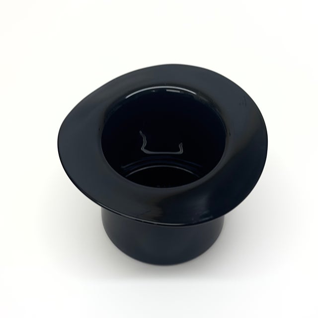 1970s 1970s Murano-Style Black Glass Top Hat-Shaped Ice Bucket For Sale - Image 5 of 9