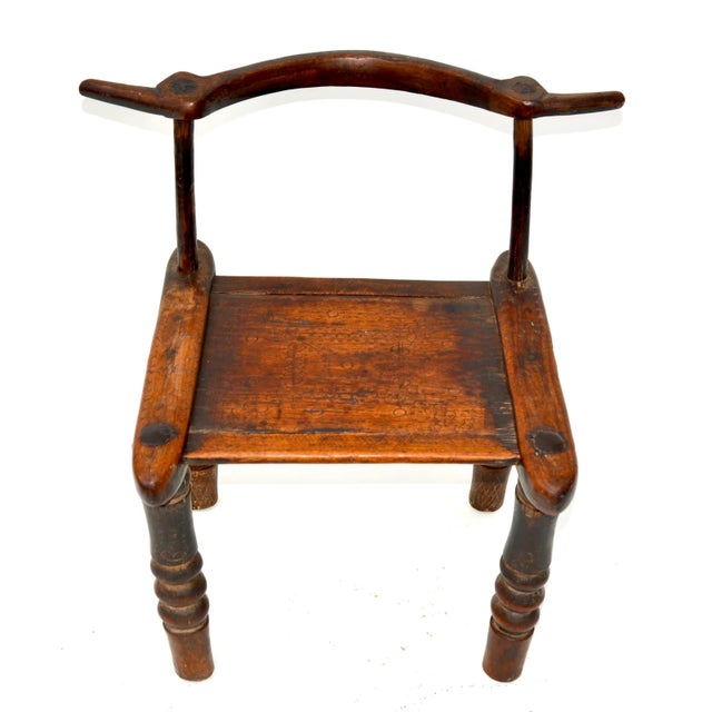 Antique African Senufo Carved Hardwood Chair For Sale - Image 4 of 9