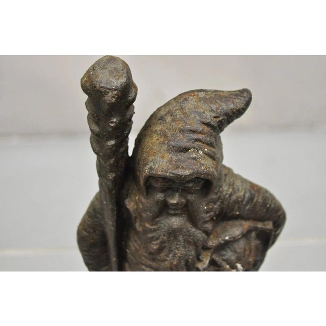 Antique Bradley & Hubbard Victorian Cast Iron Figural Warrior Gnome Doorstop For Sale - Image 11 of 12
