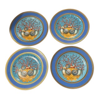 Set of 4 Rosenthal Versace Tresor De La Mer Bread & Butter Plate 7 1/8" Og Box For Sale