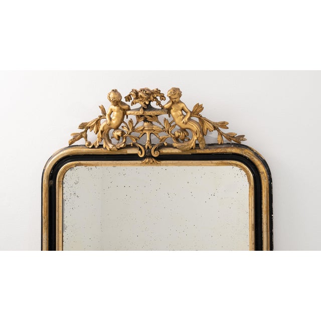 Wood 19th Century France Napoleon III Brown Wood Full-length & Floor Mirrors For Sale - Image 7 of 10