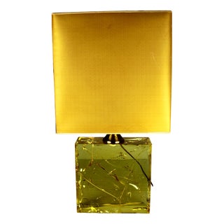 Yellow Resin Table Lamp by Pierre Girardoux, 1960s For Sale