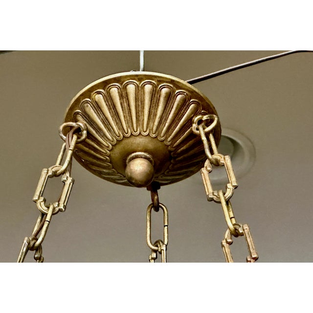 Late 20th Century Directoire Style French Alabaster Pendant Chandelier For Sale - Image 12 of 17
