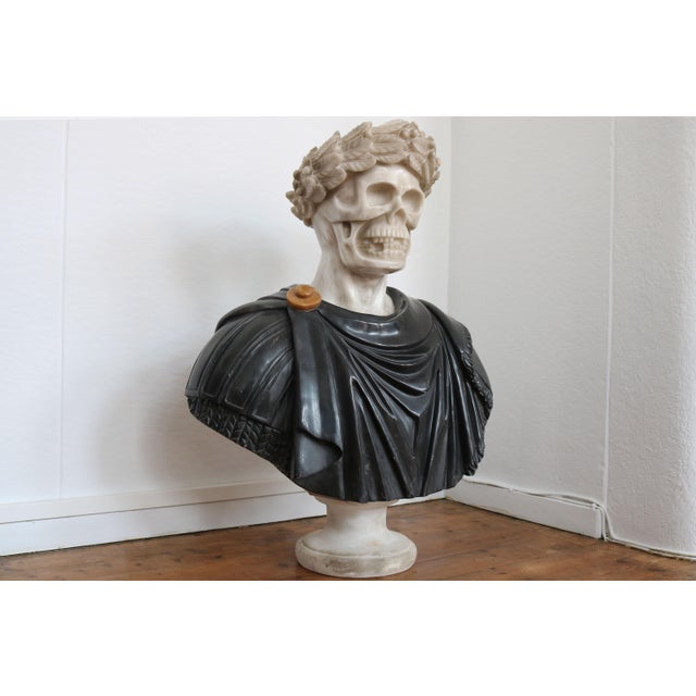 19th Century Italian Roman Vanitas Bust Renaissance Revival Memento Mori Marble, 1890, Marble For Sale - Image 9 of 9