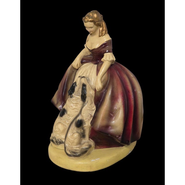 Mid-Century Modern Vintage Mid-Century Modern Italian Figural Ceramic Lamp With Borzoi Dogs – Working Table Lamp For Sale - Image 3 of 12