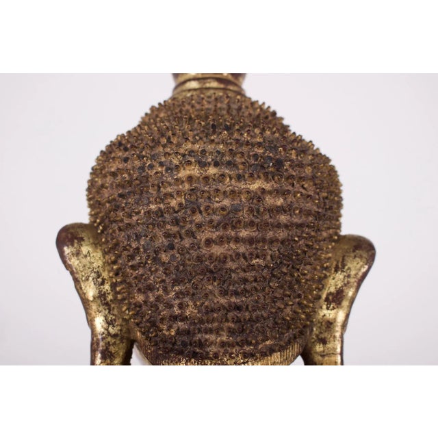 Gold Konbaung Maravijaya Birman Buddha, 1800s, Lacquered Wood For Sale - Image 8 of 13
