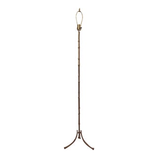 Faux Bamboo Brass Floor Lamp For Sale