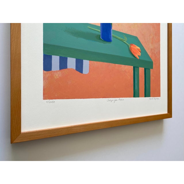 Carol Chapman Vintage 1994 Contemporary Limited Edition Framed Hand Signed Pop Art Silkscreen Print " Tulips for Nana " 1992 For Sale - Image 12 of 18