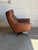 Brown Leather Tufted Swivel Lounge Chair With Shell Back and Star Base Mid-Century Modern 1970s For Sale In Los Angeles - Image 6 of 8