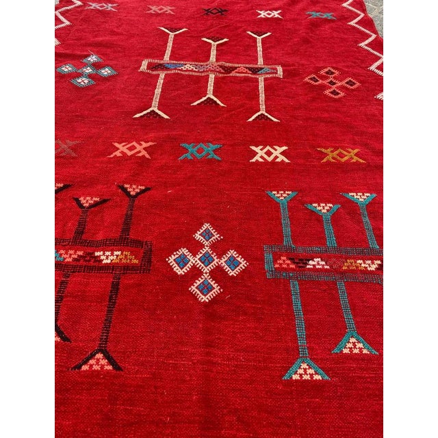 Vintage Silk and Cotton Moroccan Kilim Rug, 1950s For Sale - Image 13 of 18
