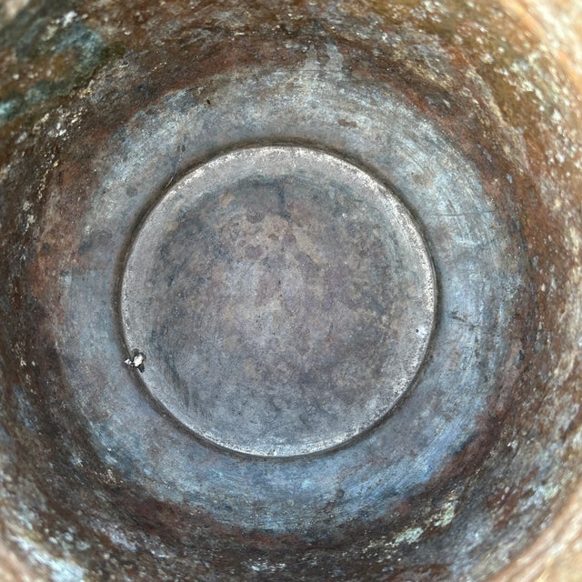 Antique Rustic Brass Planter/Cachepot Natural Patina For Sale - Image 4 of 12