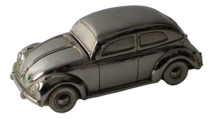 Silver-Plated Table Lighter Volkswagen VW Beetle, 1950s