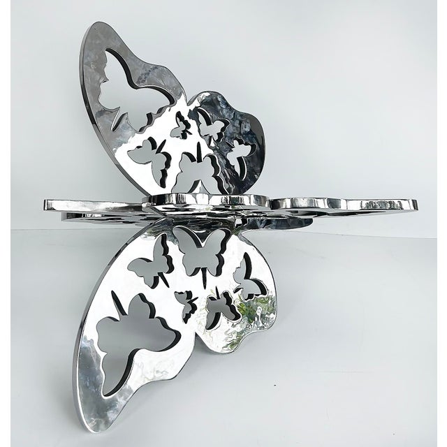 Monumental Stainless Steel Butterfly Sculpture in Two Parts by Michael Gitter For Sale In Miami - Image 6 of 9