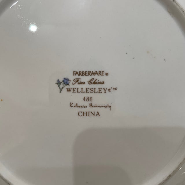 Art Nouveau 1990s Plates Farberware Wellesley Porcelain - 13 pcs For Sale - Image 3 of 5