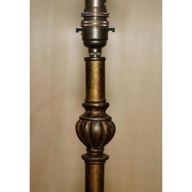 Hand Carved Pillared Table Lamp with Marble Sphere in the Base Bronzed Fittings, 1960s For Sale - Image 6 of 13