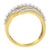 Haus of Brilliance 10K Yellow Gold 1.0 Cttw Baguette and Round Diamond Multi-Row Wave Bypass Ring (I-J Color, I1-I2 Clarity) - Ring Size 7 For Sale - Image 4 of 7