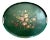 Antique Large 19th Century French Floral Tole Hand Painted Green Oval Serving Tray With Roses, Tulips & Mums For Sale
