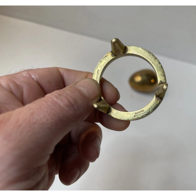 Mid-Century Modern Mid-Century Bronze Egg Ornament and Stand from Illums Bolighus, 1960s, Set of 2 For Sale - Image 3 of 5