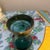 Vintage Murano-Style Venetian Teal Blue Cordial Glass With 24k Gold Gilt & Red Gem Accents For Sale - Image 4 of 5
