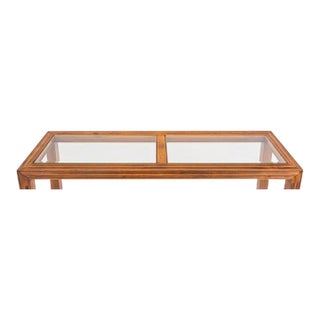 Widdicomb Manner Modern Wood and Glass Table, 1980s For Sale