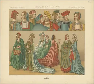 Racinet, European 15th-16th Century Costumes, 1880, Paper