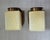 Cream Pair Vintage Art Deco Light Old Lamp Wall Sconces Fixture Brass & Cube Cream Milk Glass Shade Lamp Ship Light For Sale - Image 8 of 8