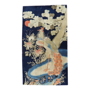 Tibetan Antique Rooster Pictorial Rug