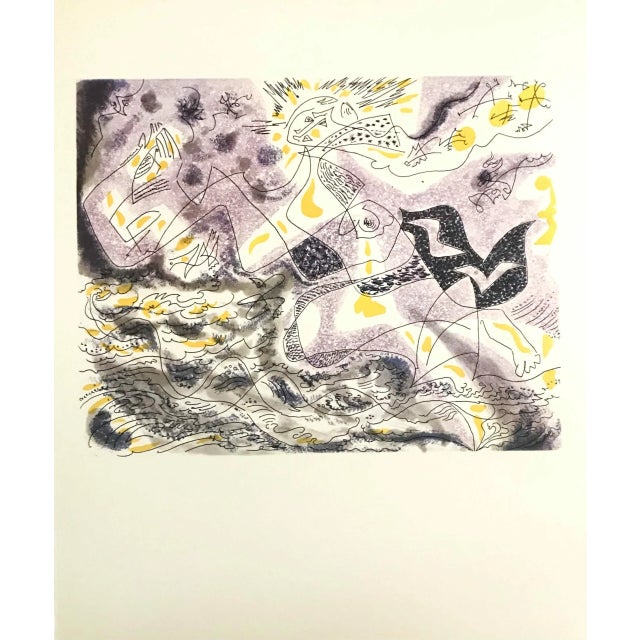Artist: Andre Masson Country: France Title: Marchant Sur la Mer – 45 Medium: Offset Marks: Not Signed Paper Size: 14 x...