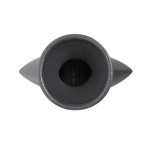 Contemporary Astra Gray Ceramic Vase For Sale - Image 3 of 5