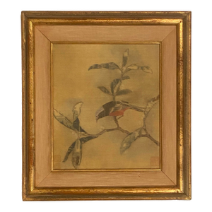 Antique Chinese Export Silk Bird Painting – Framed