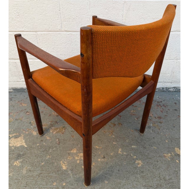 Orange Set of Six Vintage Mid-Century Danish Teak Dining Chairs For Sale - Image 8 of 18