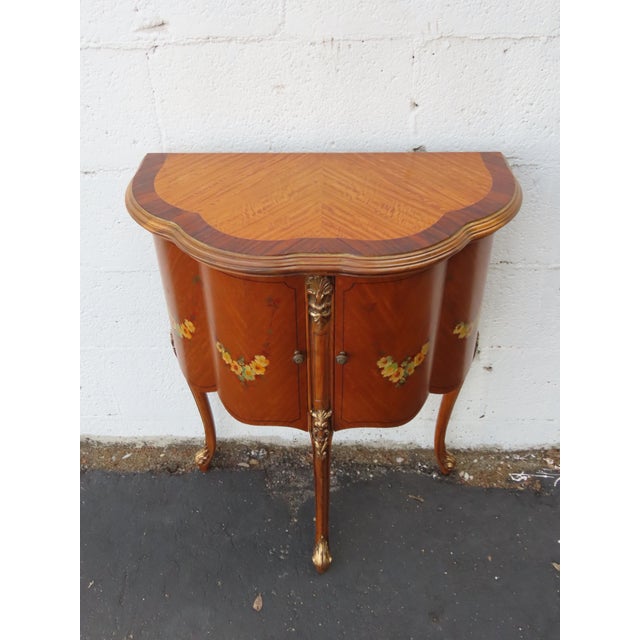 French Carved Flower Inlay Nightstands Side End Tables a Pair 6616 For Sale - Image 17 of 18