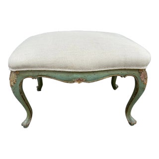 1920s Italian Louis XV Style Painted and Gilt Bench For Sale