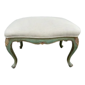 1920s Italian Louis XV Style Painted and Gilt Bench