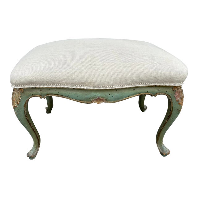 Italian Louis XV Style Painted and Gilt Bench For Sale